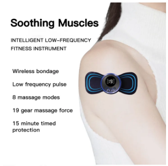 Mini EMS Butterfly Body Massager – Portable Electric Pulse Neck & Back Pain Reliever