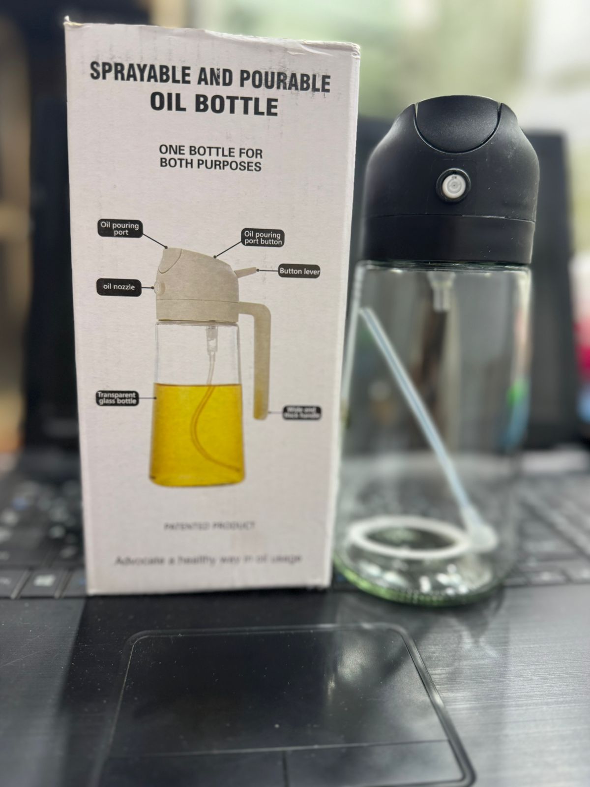 2-in-1 Premium Oil Spray & Pour Bottle