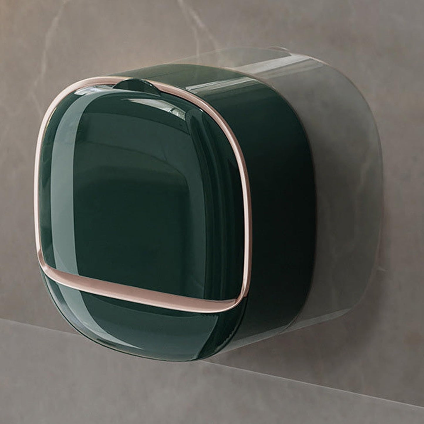Wall-Mounted Flip-Top Soap Holder – Waterproof Dish with Drain Tray