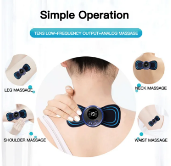 Mini EMS Butterfly Body Massager – Portable Electric Pulse Neck & Back Pain Reliever