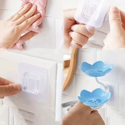 Self-Draining Lotus Soap Dish – Double Layer Waterproof Bathroom Soap Stand