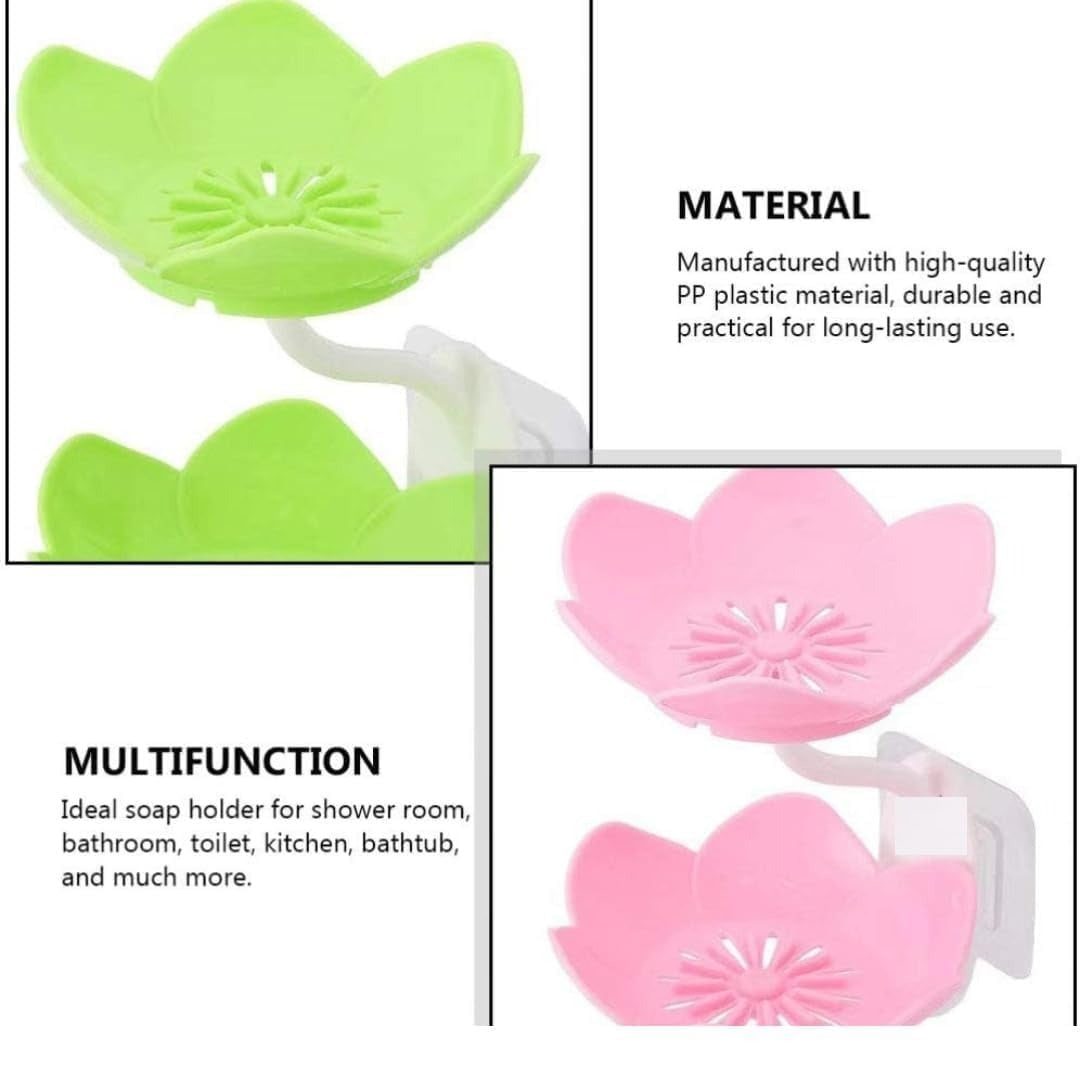 Self-Draining Lotus Soap Dish – Double Layer Waterproof Bathroom Soap Stand