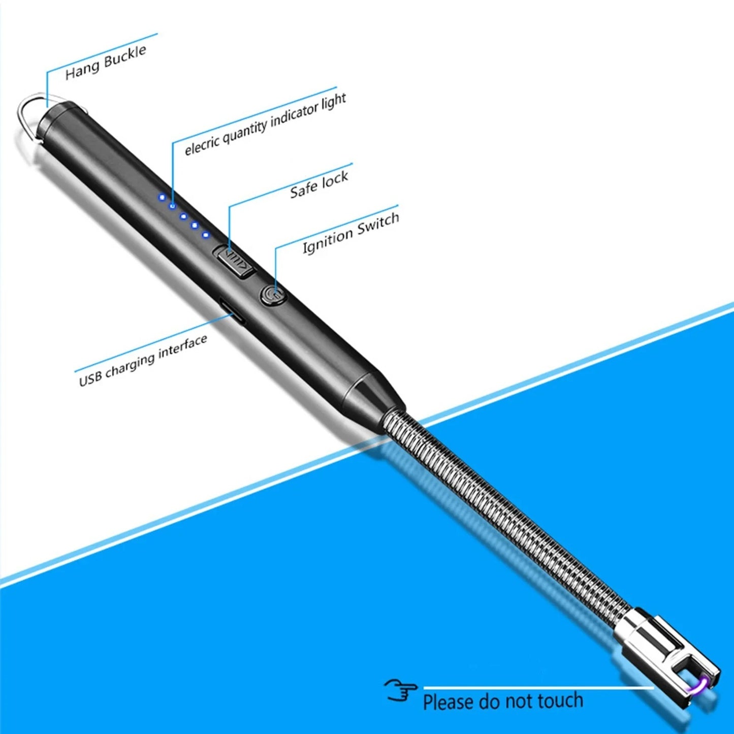 360° Flexible Arc Lighter – USB Rechargeable & Windproof