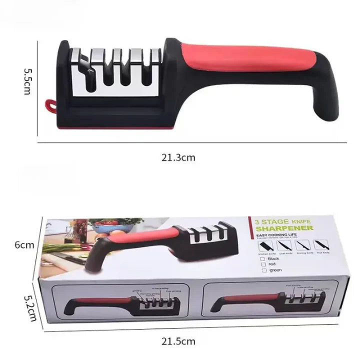 3-in-1 Diamond Coated Knife Sharpener Set with Ceramic Peeler