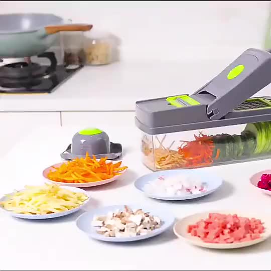 16-In-1 Multifunctional Vegetable Chopper & Mandoline Slicer with Container