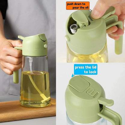 2-in-1 Premium Oil Spray & Pour Bottle