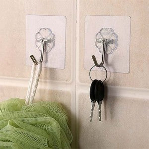 Transparent Self-Adhesive Wall Hooks (Pack of 10)