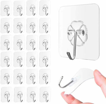 Transparent Self-Adhesive Wall Hooks (Pack of 10)