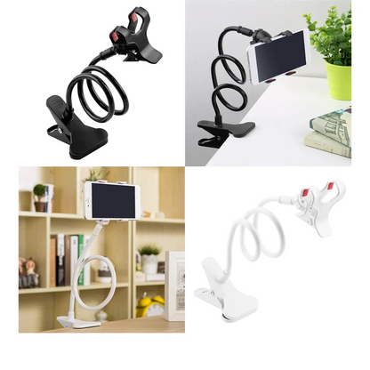 360° Rotating Lazy Phone Stand – Universal Bedside Snake Holder