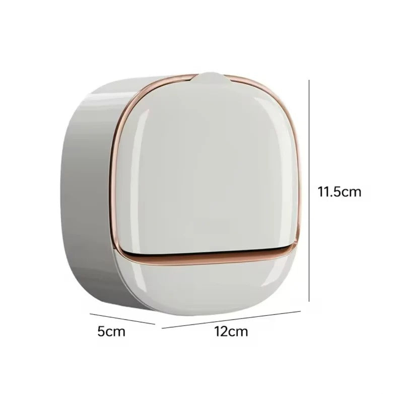 Wall-Mounted Flip-Top Soap Holder – Waterproof Dish with Drain Tray
