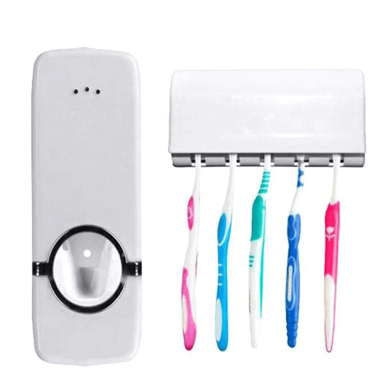 Automatic Toothpaste Dispenser & Toothbrush Holder