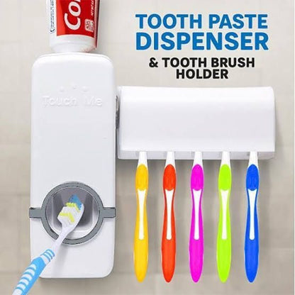 Automatic Toothpaste Dispenser & Toothbrush Holder