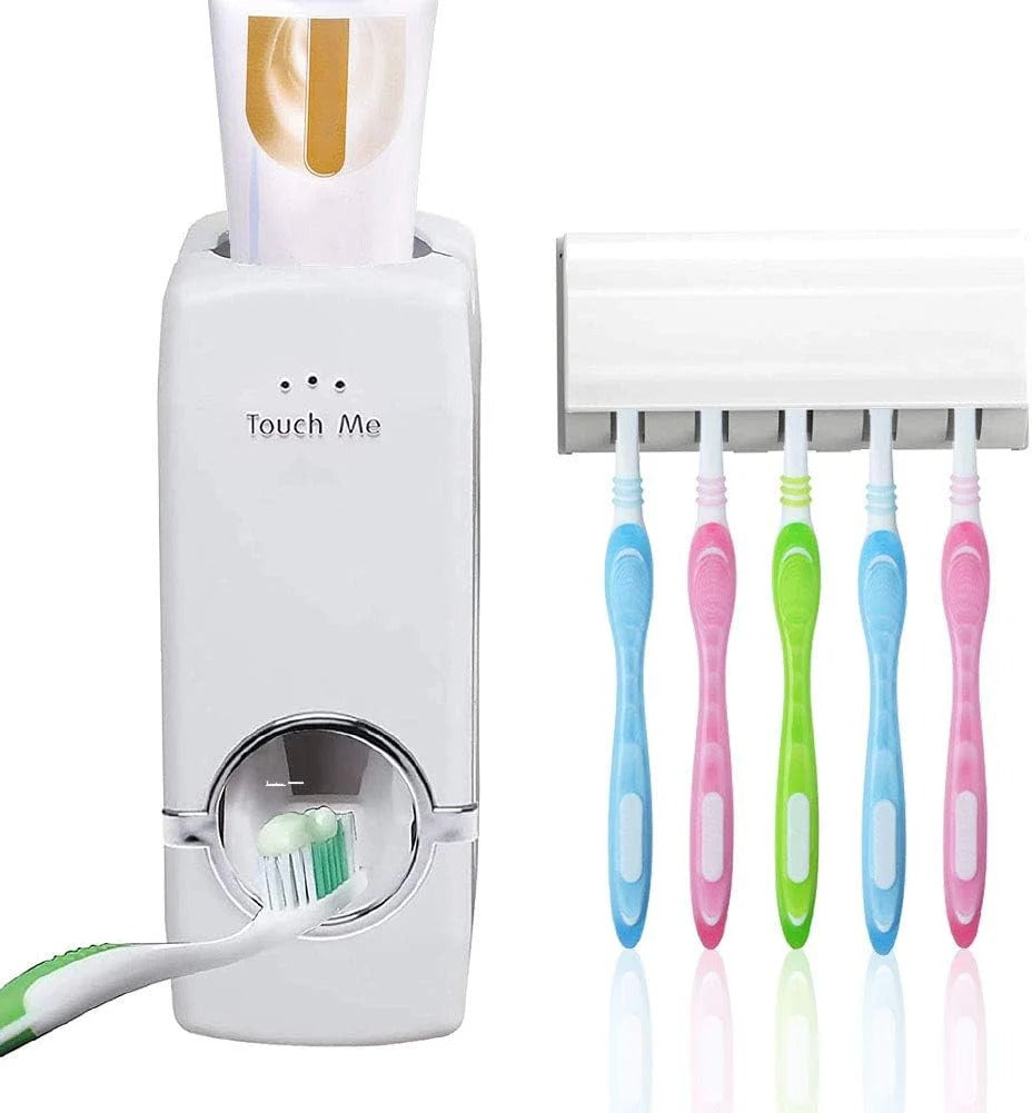 Automatic Toothpaste Dispenser & Toothbrush Holder