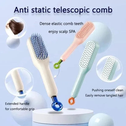 Self-Cleaning Hair Brush for Tangle-Free Grooming| M