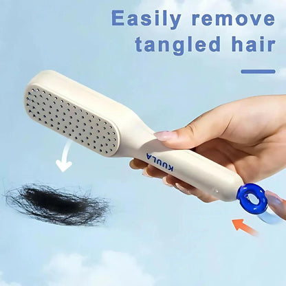 Self-Cleaning Hair Brush for Tangle-Free Grooming| M