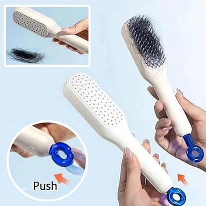 Self-Cleaning Hair Brush for Tangle-Free Grooming| M