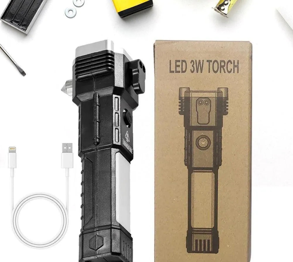 2-in-1 Rechargeable LED Flashlight & Emergency Power Bank | M