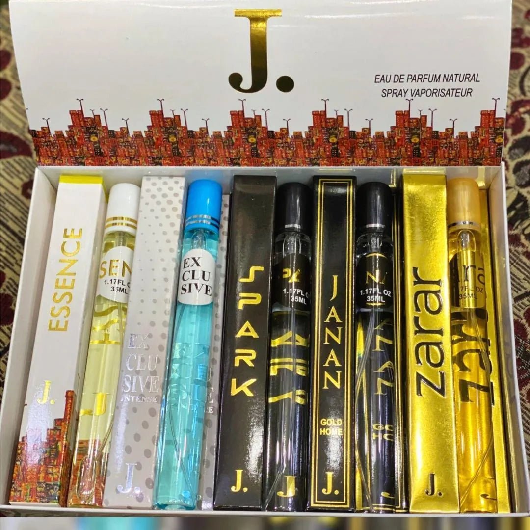 J. Pen 5Pcs Unisex Long Lasting Pocket Perfume Set - Black | M