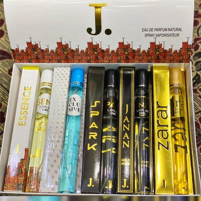 J. Pen 5Pcs Unisex Long Lasting Pocket Perfume Set - Black | M