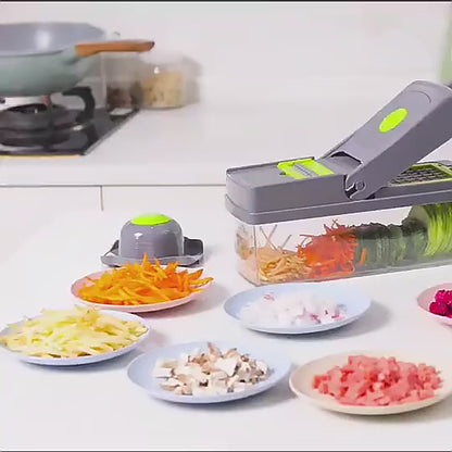 16-In-1 Multifunctional Vegetable Chopper & Mandoline Slicer with Container