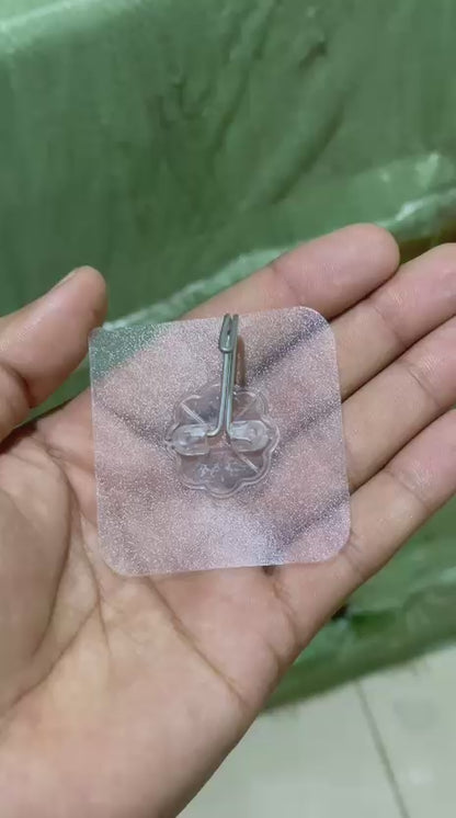Transparent Self-Adhesive Wall Hooks (Pack of 10)